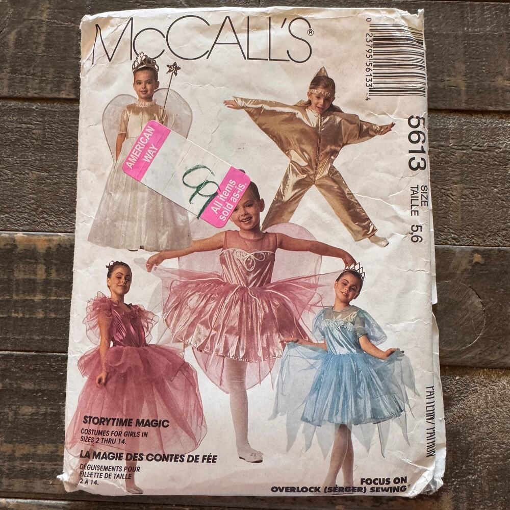 Magic Storybook Costume Sewing Pattern McCalls 5613 Sizes 2-14‎ UNCUT